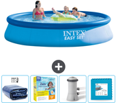 Paquete de piscina - intex - alrededor - 396x396x84 cm + accesorios cb9
