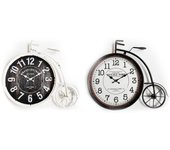 Reloj de pared dkd home decor cristal negro bicicleta blanco hierro (60 x 6 x 50 cm) (2 pcs)