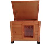 Casa de exterior de gato xl madera marrón 68,5x54x51,5 cm