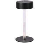 Lámpara de mesa led 3w blanco y negro transparente recargable con usb c touch regulable 3en1