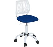 Silla de oficina para niños, altura ajustable, giratoria sawi (blanco azul)