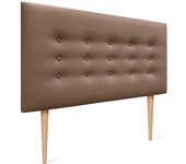 Dhome cabecero de polipiel con 3 hileras de botones y patas cabezal tapizado cama lujo (arcilla, 105cm)