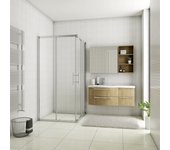 Aica mampara de ducha cuadrada corredera perfil cromado vidrio antical 6mm (680-700)x(680-700)x1950mm