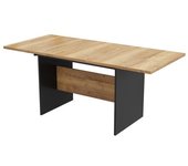 Mesa de comedor extensible en mdf, color madera natural, 140/180 x 80 cm