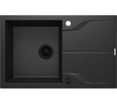 Fregadero de cocina de granito grafito metalizado 78 x 49 cm con escurridor deante andante zqn_g113 - grafito