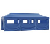 Carpa plegable pop-up con 8 paredes laterales 3x9 m azul