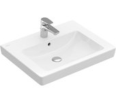 Lavabo villeroy & boch lavabo subterráneo 600x470mm, 1 agujero para grifo, con rebosadero, 71136001, color: blanco