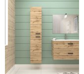 Mueble columna de baño en melamina acabado madera 30x25x150 cm - box-in