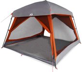 Tienda de campaña familiar 6 personas impermeable gris naranja v8068 unico / gris