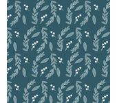 Papel pintado floral azul con blanco