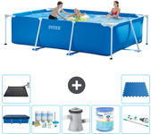 Paquete de piscina - intex - rectángulo - 300x200x75 cm + accesorios a187