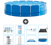 Paquete de piscina - intex - alrededor - 457x457x122 cm + accesorios a1807