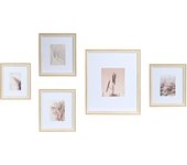 Marco foto set 5 mdf cristal 32,5x1,5x45 natural