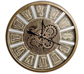 Reloj de pared dkd home decor engranajes dorado hierro (72 x 8,5 x 72 cm)