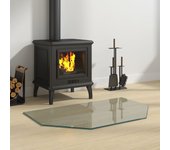 Placa de cristal para chimenea hexagonal 80x50 cm