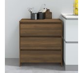 Aparador | aparador de comedor | armario de cocina de madera contrachapada marrón roble 70x41x75 cm cfw60801
