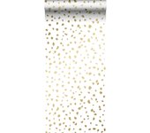 Papel pintado terrazo blanco y oro - 0,53 x 10,05 m - estahome