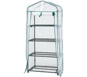 Invernadero de lámina chaam con puerta acero y cubierta 158x69x49cm - blanco [en.casa]