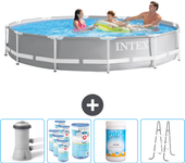 Paquete de piscina - intex - alrededor - 366x366x76 cm + accesorios cb96