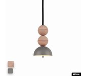 Lámpara colgante de hormigón - bosfor concrete | rosa - gris | 2 bolas | led 14w
