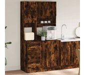 Mueble de cocina roble ahumado 95x50x180 cm madera contrachapada