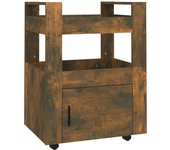 Carrito de cocina，estantería de cocina, carrito de servir madera contrachapada roble ahumado 60x45x80cm cfw97164