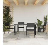 Juego de comedor de jardín 5 piezas | conjunto de jardín | muebles de jardín ratán sintético negro cfw50555