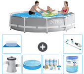 Paquete de piscina - intex - alrededor - 305x305x76 cm + accesorios a2055