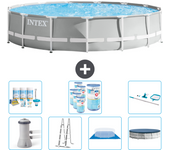Paquete de piscina - intex - alrededor - 457x457x107 cm + accesorios cb46