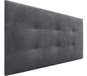 Dhome cabecero de cama acolchado capitoné 8cm de grosor. cabezal tapizado tela acualine cabeceros de cama matrimonio e individual (gris ceniza, 105cm)
