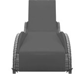 Tumbona de jardín | tumbona de exterior | silla con cojín ratán sintético gris antracita cfw601343