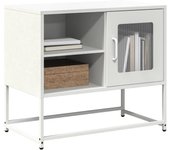 Mueble para tv de acero blanco 68x39x60,5 cm