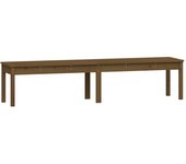 Banco de jardín muebles de exterior para terraza terraza de 2 plazas 203,5 x 44 x 45 cm madera de pino marrón miel 02_0011786