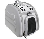 Transportin para perros y gatos plegable y lavable yatek recomendado para mascotas de hasta 6kg de color gris claro