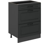 Vicco mueble bajo de cocina r-line, antracita casa de campo, 60 cm con cajones, sin encimera