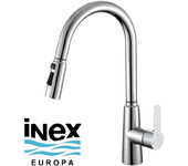 Grifo metálico profesional pro con acabado cromado para fregadero de cocina, con monomando, válvula cerámica y acero inoxidable.