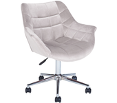 Beliani silla de oficina de terciopelo gris labelle