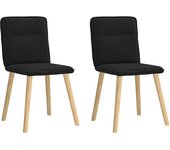 Pack 2 uds sillas de comedor | silla de cocina tela negro cfw13430