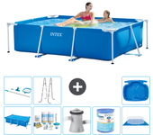 Paquete de piscina - intex - rectángulo - 220x150x60 cm + accesorios a57