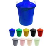 Cubo basura de plástico con tapadera | cubo almacenaje y reciclar | 100 litros (azul)