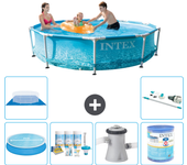 Paquete de piscina - intex - alrededor - 305x305x76 cm + accesorios a1340