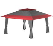 Wiltec carpa plegable gris rojo con protección contra los mosquitos 4 x 4 m fiestas jardín exterior