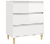 Aparador | aparador de comedor | armario de cocina de madera contrachapada blanco brillante 60x35x70 cm cfw90965