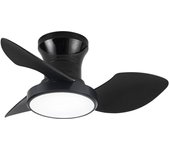 Ventilador de techo de techo led reel negro 20w 1900lm cct intensidad regulable con mando a distancia