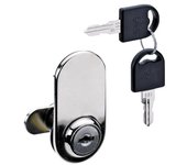 Cerradura de acero reversible para vitrina empotrada de 4 a 14 mm hettich