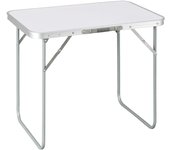 Mesa plegable de aluminio para camping tablero mdf 80x60x70cm outdoor picnic acampada vacaciones playa (blanco)