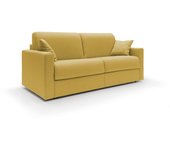 Chris sofá cama convertible en tejido impermeable 186 cm (mat. 140x197) amarillo