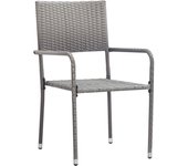 2 uds sillas comedor de jardín | silla de exterior | sillon jardín apilables ratán sintético gris cfw615848
