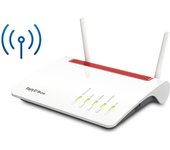 Fritz!box 6890 lte int router inalámbrico gigabit ethernet doble banda (2,4 ghz / 5 ghz) 4g rojo, blanco