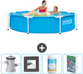 Paquete de piscina - intex - alrededor - 244x244x51 cm + accesorios cb125